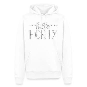 Hallo Forty IV - 40. Geburtstag Geschenk - Männer Premium Bio Hoodie - Weiß - Vorne - Nico (187cm)