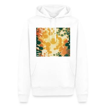 background yellow, and green bubbles - Men’s Premium Organic Hoodie - white - Front - Nico (187cm)