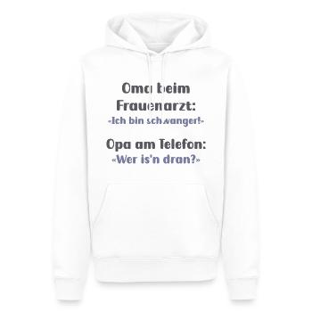 Eine Oma und ein humorvoller Arzt - Männer Premium Bio Hoodie - Weiß - Vorne - Nico (187cm)