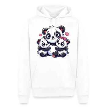 Parent panda aimant avec deux enfants mignons - Sweat à capuche Premium bio Homme - blanc - Devant - Nico (187cm)
