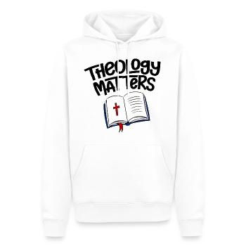 L’importance de la théologie 4 - Sweat à capuche Premium bio Homme - blanc - Devant - Nico (187cm)