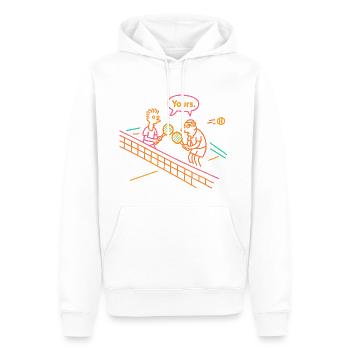 Witziges Doppel Tennis Motiv Geschenk Kollege Team - Männer Premium Bio Hoodie - Weiß - Vorne - Nico (187cm)