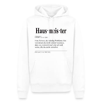 Hausmeister Lustige Berufs Definition - Männer Premium Bio Hoodie - Weiß - Vorne - Nico (187cm)