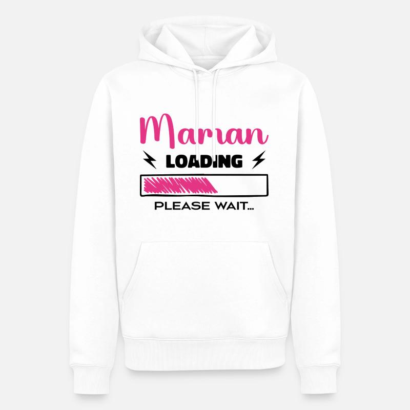 Maman loading Please Wait... - Sweat à capuche Premium bio Homme - blanc
