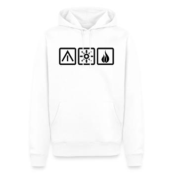 Feu de tente - Sweat à capuche Premium bio Homme - blanc - Devant - Nico (187cm)