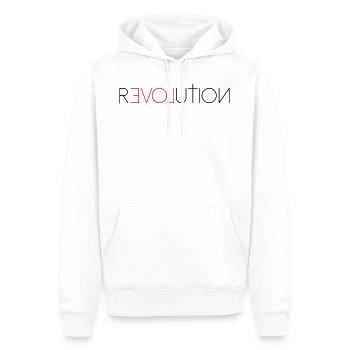révolution d'amour - Sweat à capuche Premium bio Homme - blanc - Devant - Nico (187cm)