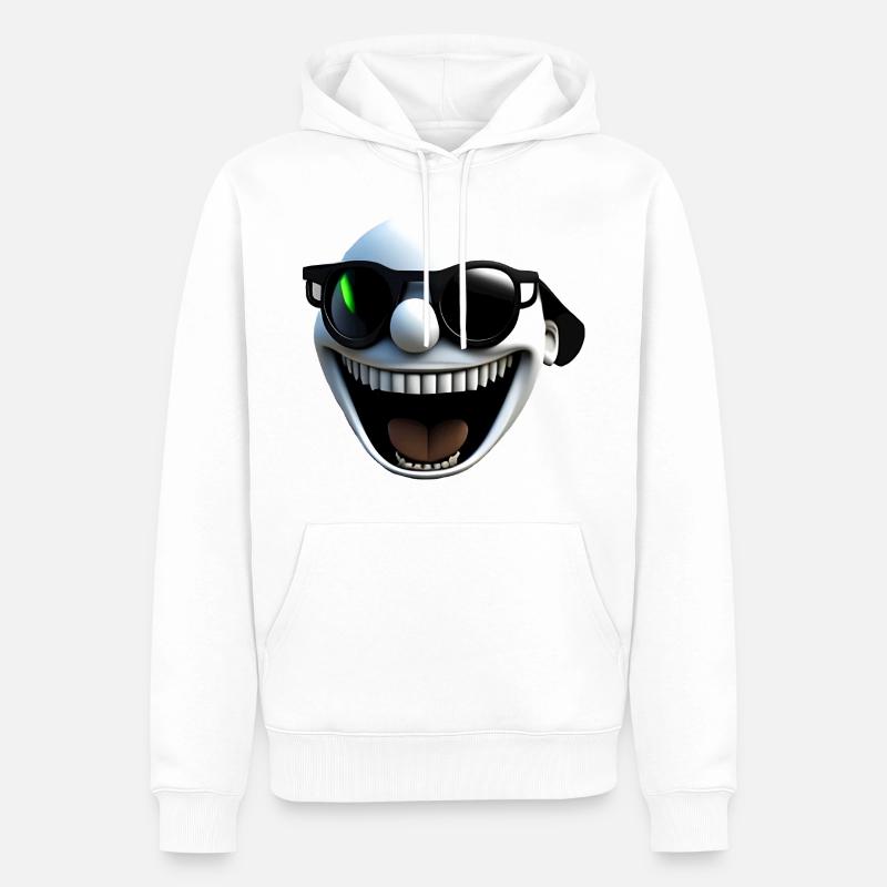 Lachendes Gesicht - Männer Premium Bio Hoodie - Weiß