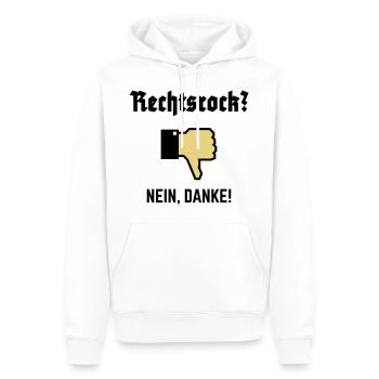 Rechtsrock? Nein, Danke! (Gegen Rechts / P / 3C) - Männer Premium Bio Hoodie - Weiß - Vorne - Nico (187cm)