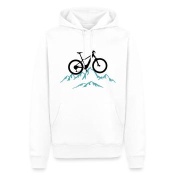VTT, VTT et montagne, cyclisme - Sweat à capuche Premium bio Homme - blanc - Devant - Nico (187cm)