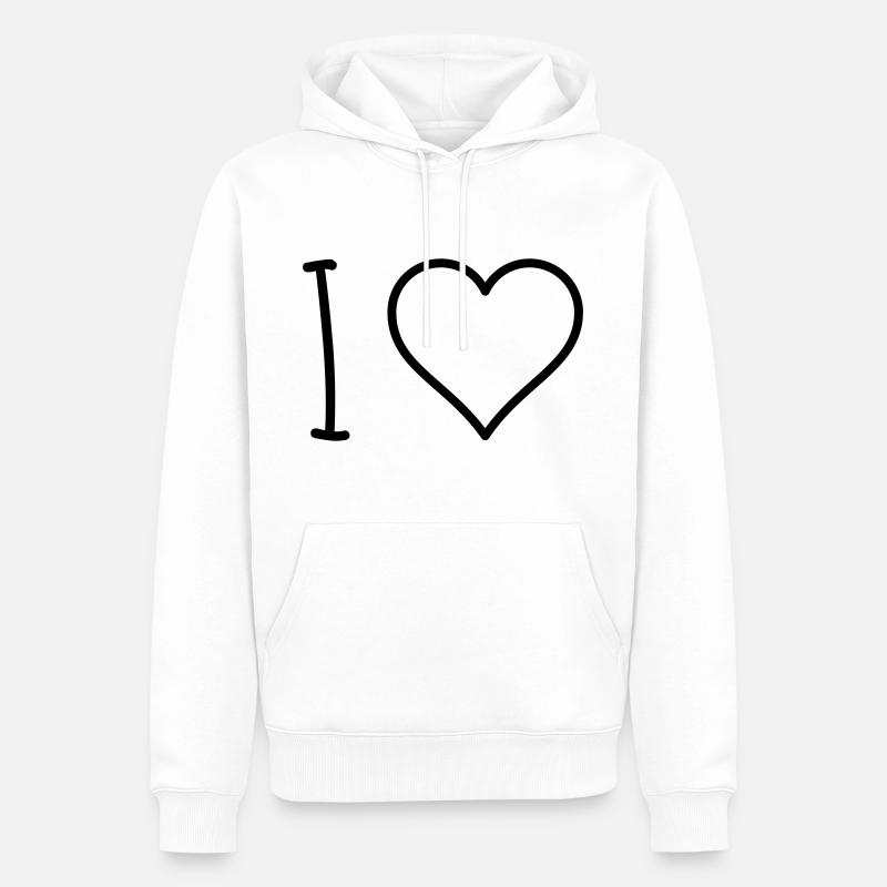 I Love - Männer Premium Bio Hoodie - Weiß
