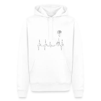 GNR-Logo-Herzfrequenz - Männer Premium Bio Hoodie - Weiß - Vorne - Nico (187cm)