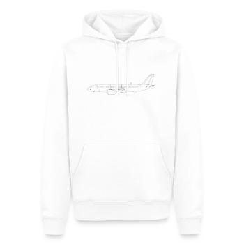 A320neo Seitenansicht im Blue-Print-Stil - Männer Premium Bio Hoodie - Weiß - Vorne - Nico (187cm)
