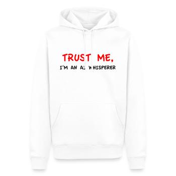 Croyez-moi, je suis un chuchoteur d’IA Variante 5 - Sweat à capuche Premium bio Homme - blanc - Devant - Nico (187cm)