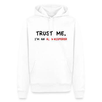 Croyez-moi, je suis un chuchoteur d’IA Variante 04 - Sweat à capuche Premium bio Homme - blanc - Devant - Nico (187cm)