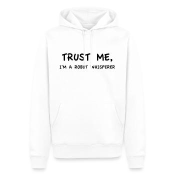 Croyez-moi, je suis un robot qui murmure à l’oreille - Sweat à capuche Premium bio Homme - blanc - Devant - Nico (187cm)