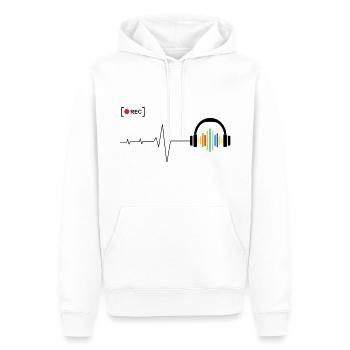 Rainbow beat - Sweat à capuche Premium bio Homme - blanc - Devant - Nico (187cm)