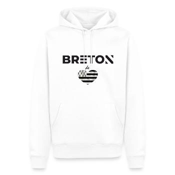 breton de coeur - Sweat à capuche Premium bio Homme - blanc - Devant - Nico (187cm)