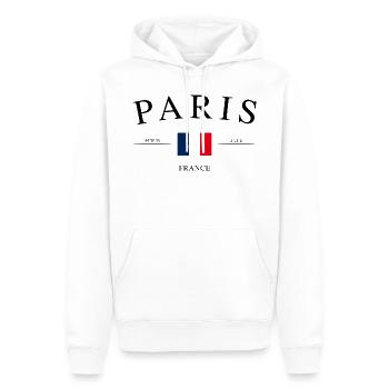 Paris Frankreich – Urlaub Souvenir & Geschenk - Männer Premium Bio Hoodie - Weiß - Vorne - Nico (187cm)