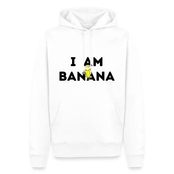I am Banana - DAS Bananen Shirt für Alle! - Männer Premium Bio Hoodie - Weiß - Vorne - Nico (187cm)