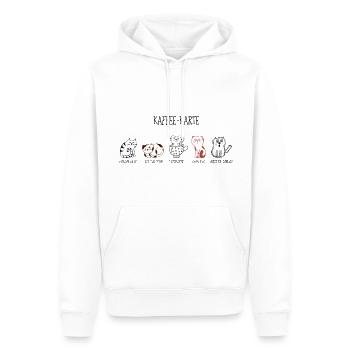 Carte de café pour chat - Sweat à capuche Premium bio Homme - blanc - Devant - Nico (187cm)