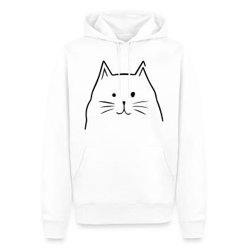 Tête de chat - Sweat à capuche Premium bio Homme - blanc - Devant - Nico (187cm)