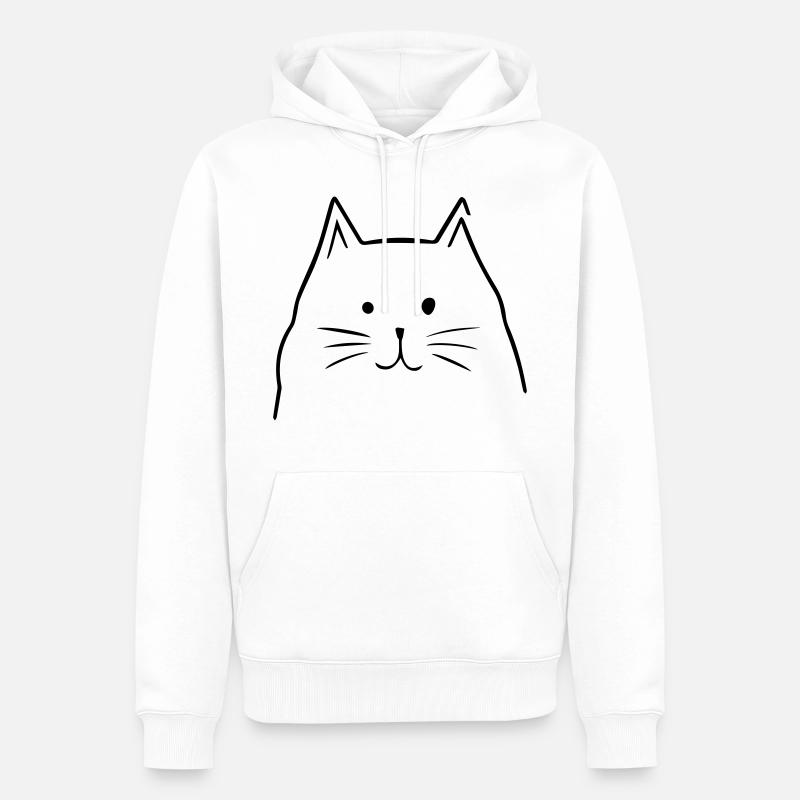 Tête de chat - Sweat à capuche Premium bio Homme - blanc
