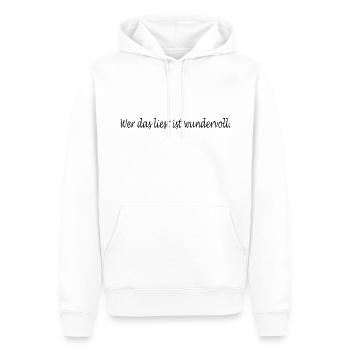 Wer das liest ist wundervoll. - Männer Premium Bio Hoodie - Weiß - Vorne - Nico (187cm)
