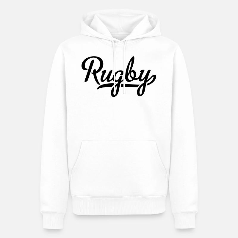 Rugby - Männer Premium Bio Hoodie - Weiß