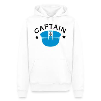 Kapitän - Männer Premium Bio Hoodie - Weiß - Vorne - Nico (187cm)
