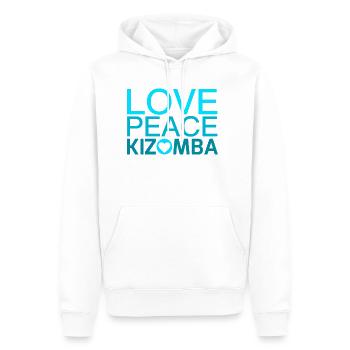 LOVE PEACE KIZOMBA Blue - DanceShirts - Männer Premium Bio Hoodie - Weiß - Vorne - Nico (187cm)