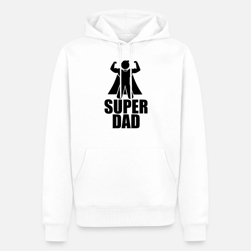"SUPER DAD" Tshirt - Geschenkidee - Männer Premium Bio Hoodie - Weiß
