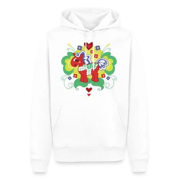 Rot Dalapferd - Männer Premium Bio Hoodie - Weiß - Vorne - Nico (187cm)
