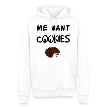 Me Want Cookies - Sweat à capuche Premium bio Homme - blanc - Devant - Nico (187cm)