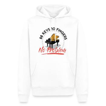 88 Keys 10 Fingers No Problem Klavier Piano Musik - Sweat à capuche Premium bio Homme - blanc - Devant - Nico (187cm)