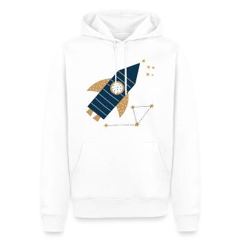 Fusée avec des étoiles Espace Enfants - Sweat à capuche Premium bio Homme - blanc - Devant - Nico (187cm)