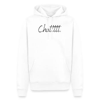 Chut. t-shirt chut humour drole - Sweat à capuche Premium bio Homme - blanc - Devant - Nico (187cm)