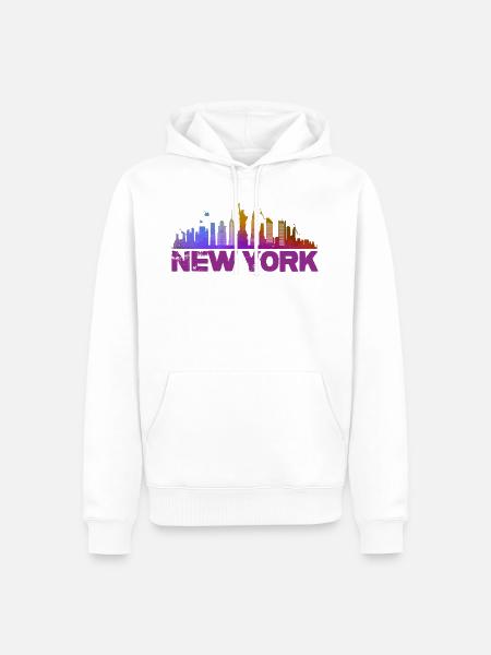 new york - Männer Premium Bio Hoodie - Weiß