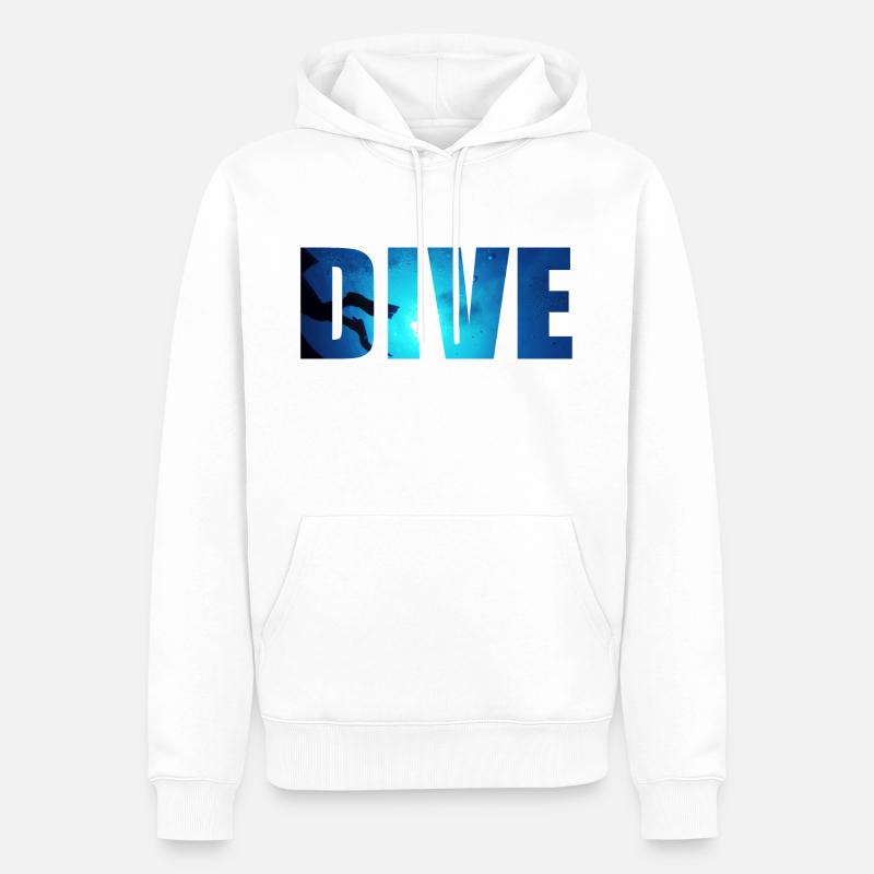 Plongée sous-marine DIVE - Sweat à capuche Premium bio Homme - blanc
