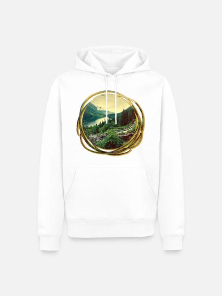 Natur Abenteuer Adventure Wald Berge Mountains See - Männer Premium Bio Hoodie - Weiß