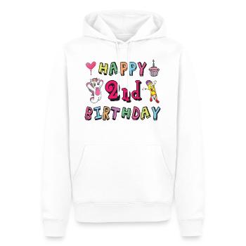 Joyeux anniversaire. Naissance d’un enfant de 2 ans - Sweat à capuche Premium bio Homme - blanc - Devant - Nico (187cm)