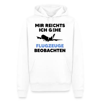 Mir Reichts Planespotting Planespotter Geschenk - Männer Premium Bio Hoodie - Weiß - Vorne - Nico (187cm)