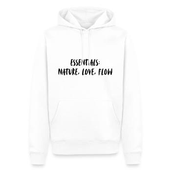 Essentials: nature, love, flow. - Männer Premium Bio Hoodie - Weiß - Vorne - Nico (187cm)