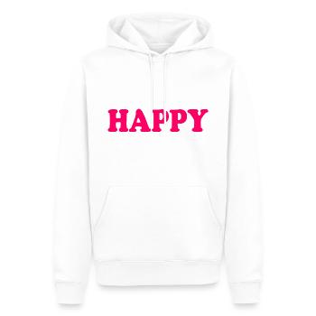 Happy - Sweat à capuche Premium bio Homme - blanc - Devant - Nico (187cm)