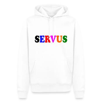 Servus - Männer Premium Bio Hoodie - Weiß - Vorne - Nico (187cm)
