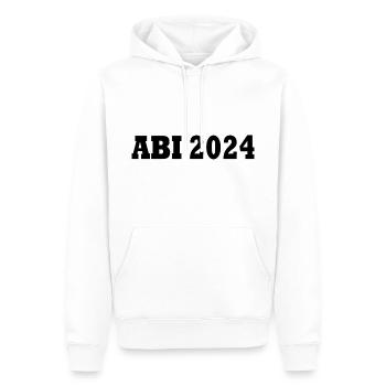Abi 2024 - Männer Premium Bio Hoodie - Weiß - Vorne - Nico (187cm)