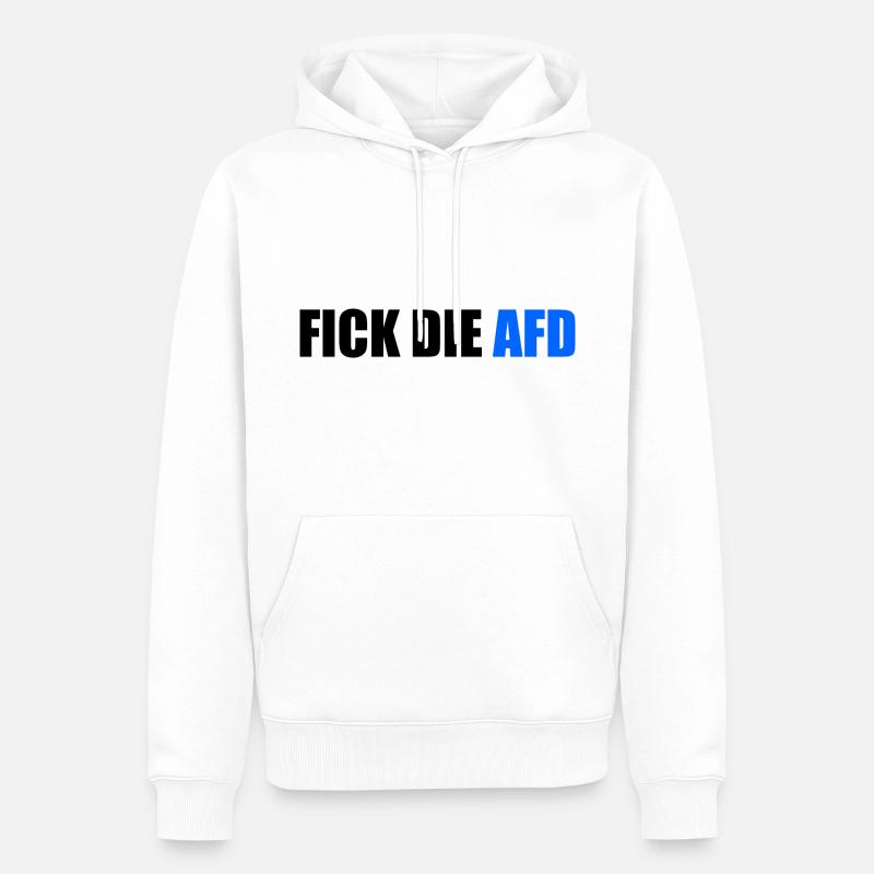 Fick die afd - Männer Premium Bio Hoodie - Weiß