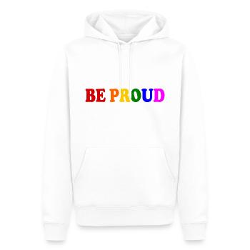 Be proud - Männer Premium Bio Hoodie - Weiß - Vorne - Nico (187cm)