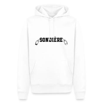sondiere - Sweat à capuche Premium bio Homme - blanc - Devant - Nico (187cm)