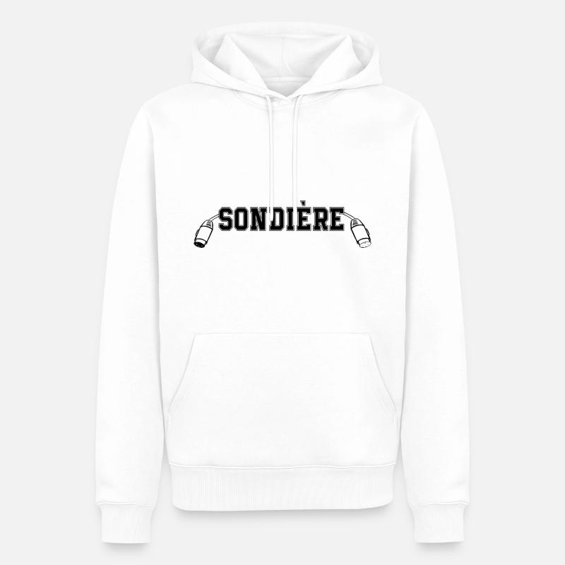 sondiere - Sweat à capuche Premium bio Homme - blanc