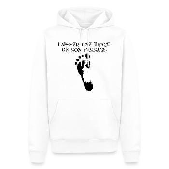 Laisser une trace de son passage (noir) - Sweat à capuche Premium bio Homme - blanc - Devant - Nico (187cm)